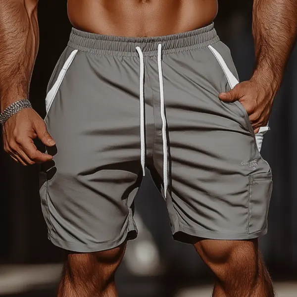 Summer Fashion Gray Athletic Pockets Men's Shorts - Spiretime.com 