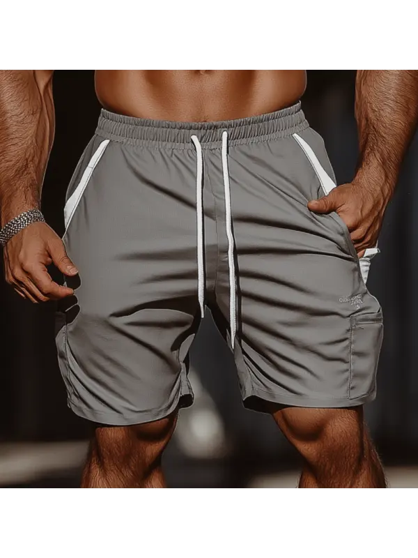 Summer Fashion Gray Athletic Pockets Men's Shorts - Ootdmw.com 