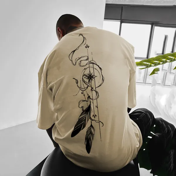 Stylish Feather Design T-Shirt - Spiretime.com 