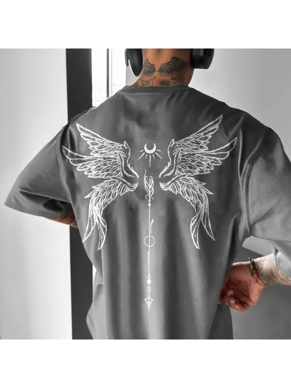 Universal Wings Print Design T-Shirt - Ootdmw.com 