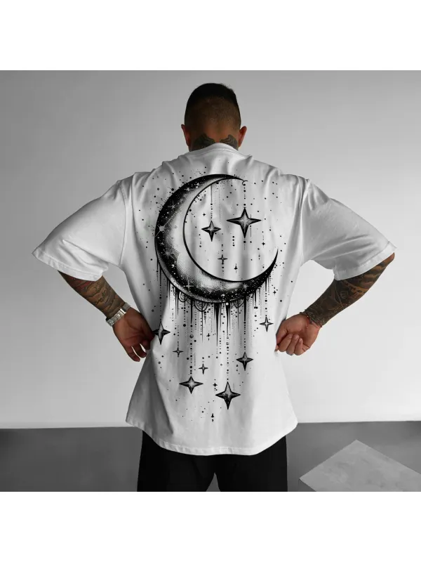 Fashionable Moon And Stars Design T-shirt - Ootdmw.com 