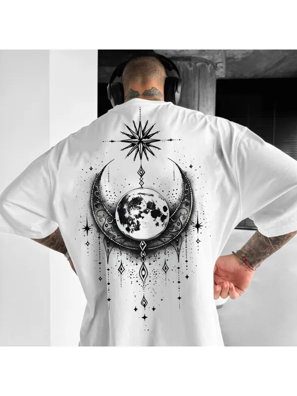 Universal Sun And Moon Design T-shirt - Ootdmw.com 