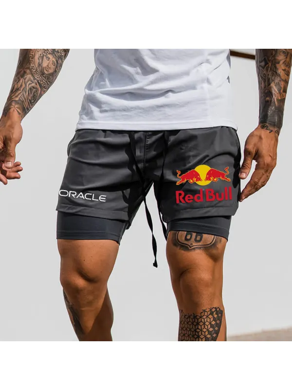 Men's Print Double Layer Sports Shorts - Ootdmw.com 
