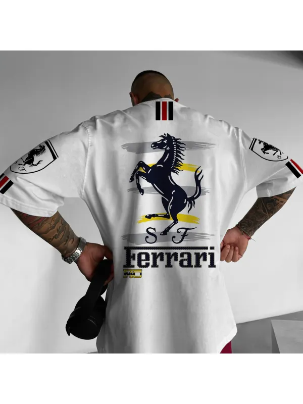 Racing Print Oversized T-shirt - Localziv.com 