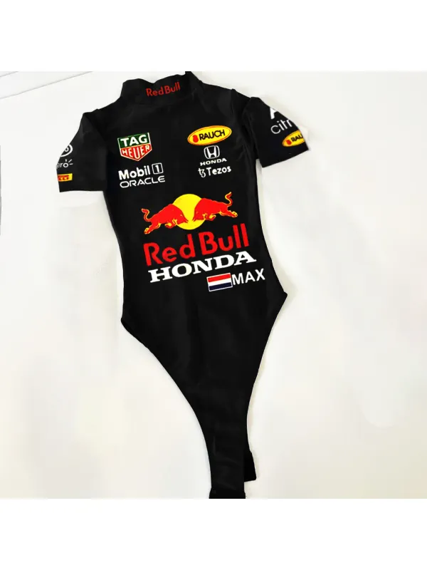 Women's Racing Team Slim Fit Short Sleeve Bodysuit - Aptkoi.com 