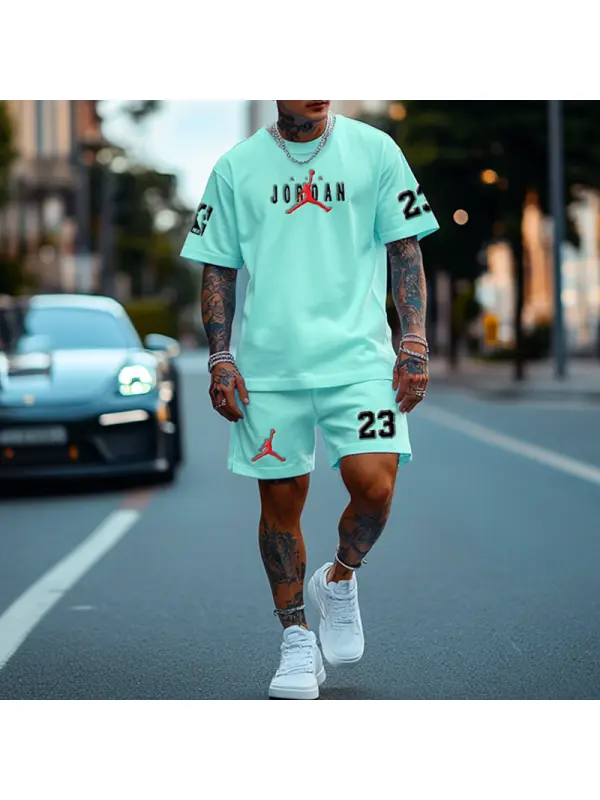 Unisex Basketball Oversize Print T-shirt And Shorts Set - Ootdmw.com 