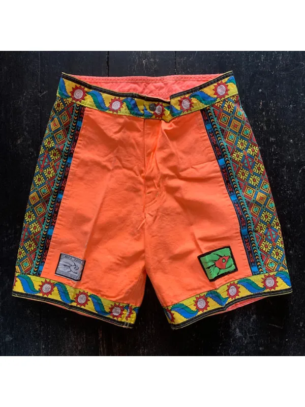 Surf Retro Print Logo Shorts - Aptkoi.com 