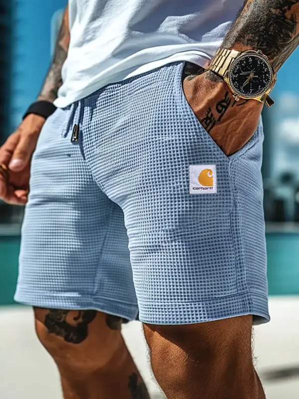 Carhartt Men's Vintage Waffle Knit Surf Elastic Drawstring Walkshort Shorts - Menbarn.com 
