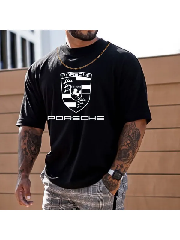 Unisex Loose Fit Premium Racing Badge Print T-Shirt - Aptkoi.com 