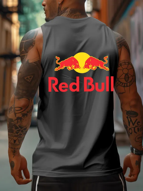Men's Redbull Logo Print Sports Tank Top - Wantbright.com 