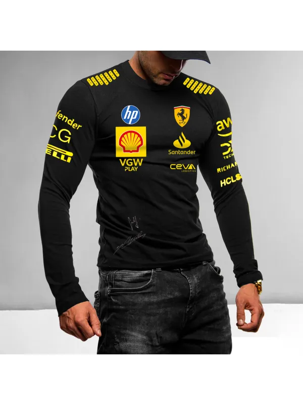 Casual Racing Style Long Sleeve T-shirt - Aptkoi.com 