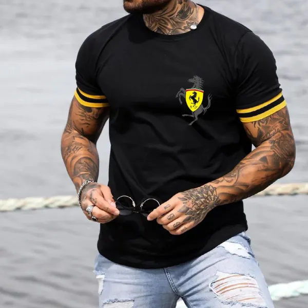 Men's Stylish Racing Logo T-Shirt - Ootdyouth.com 
