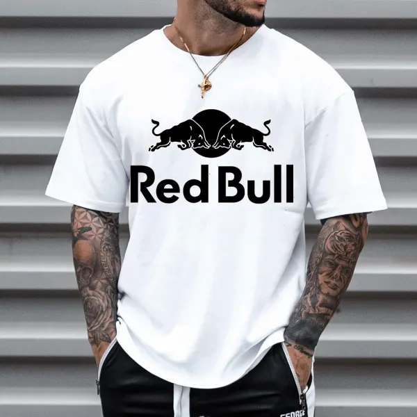 Unisex Loose Fit Premium Racing Badge Print T-Shirt - Menzfolk.com 