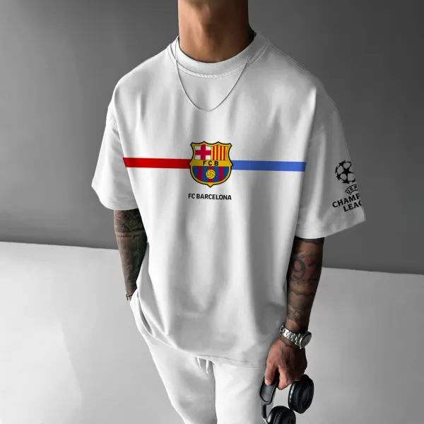 Men's Football Team Print T-Shirt - Ootdyouth.com 