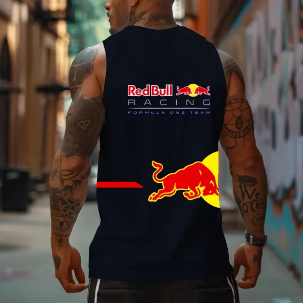 Unisex Loose Fit Racer Print Tank Top - Yesunshine.com 