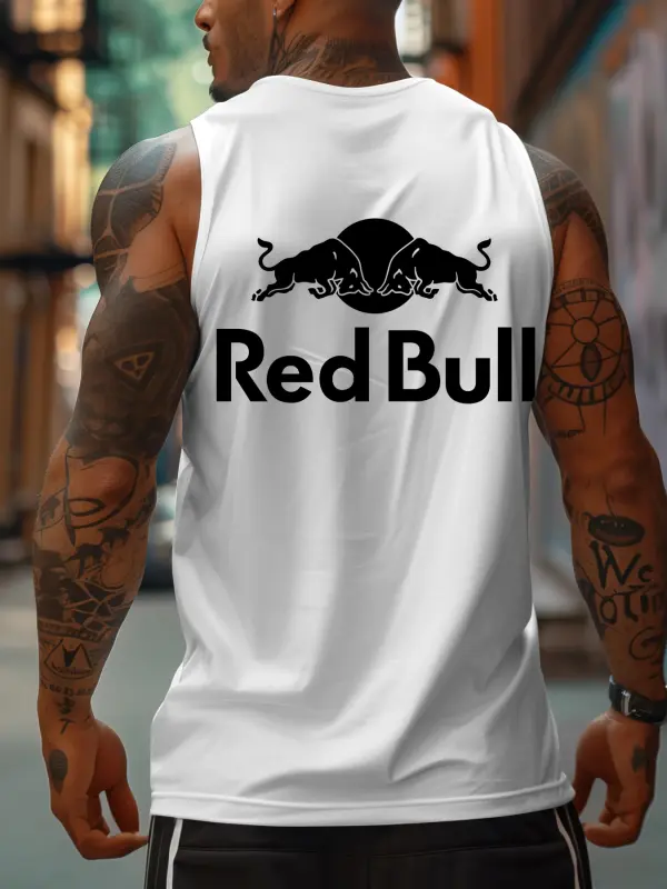 Unisex Loose Fit Racer Print Tank Top - Simplyion.com 