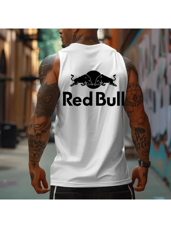 Unisex Loose Fit Racer Print Tank Top - Aptkoi.com 