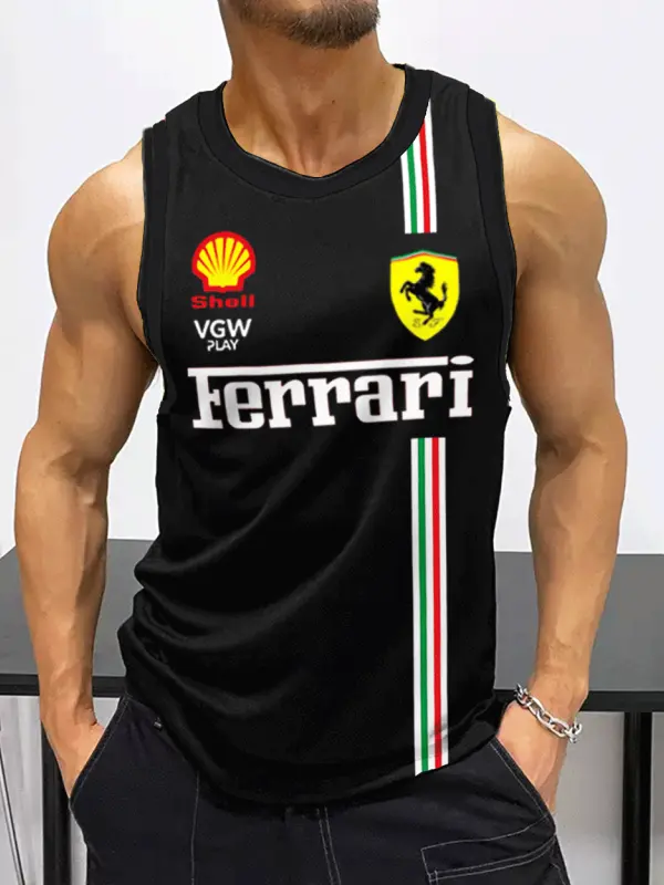 Men's Ferrari Racing Fitness Casual Sleeveless Tank - Wantbright.com 