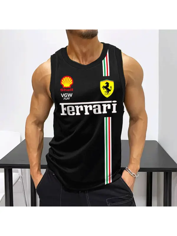 Men's Racing Fitness Casual Sleeveless Tank - Aptkoi.com 