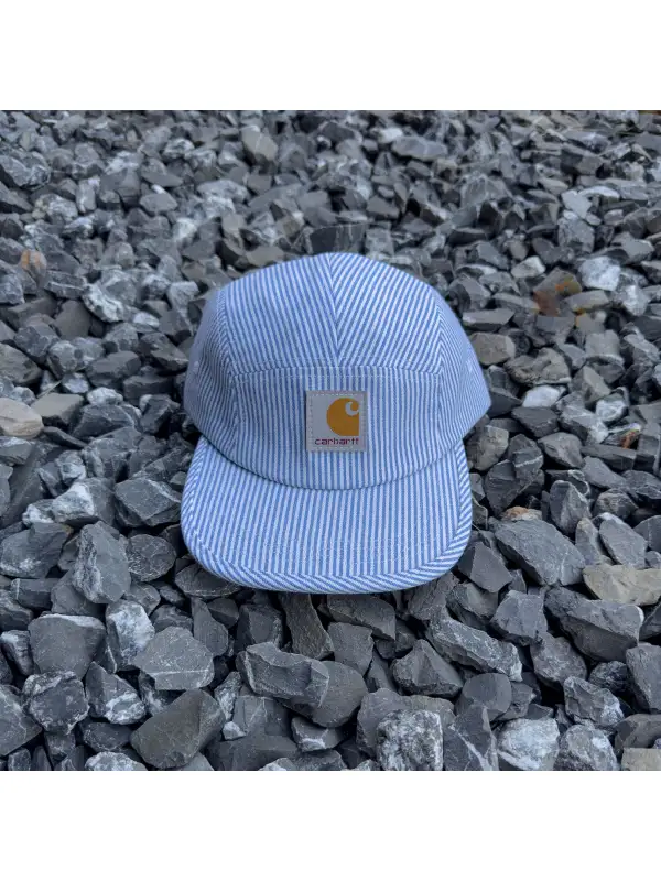 Striped Stitching Small Fresh Retro Flat Brim Adjustable Peaked Cap - Aptkoi.com 
