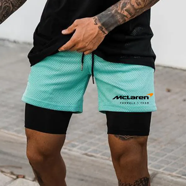 Men's Casual Racing Double Layer Sports Shorts - Yesunshine.com 