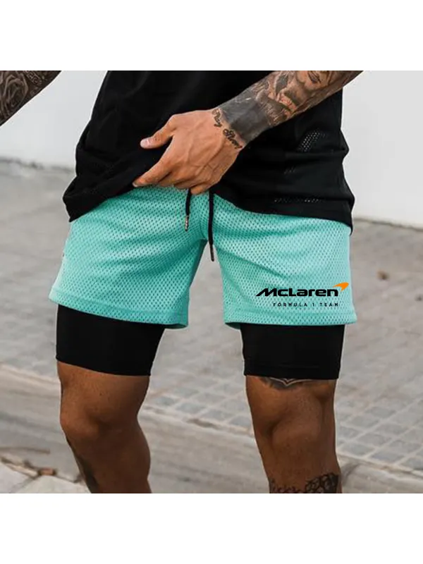 Men's Casual Racing Double Layer Sports Shorts - Aptkoi.com 