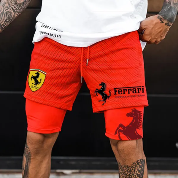 Men's Racing Print Colorblock T-Shirt - Yesunshine.com 