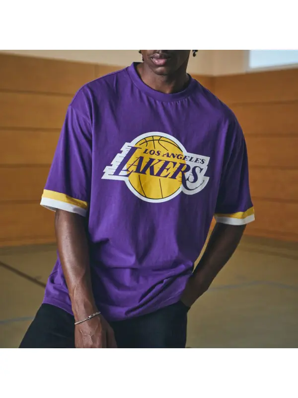 Unisex Basketball Print Casual T-Shirt - Ootdmw.com 