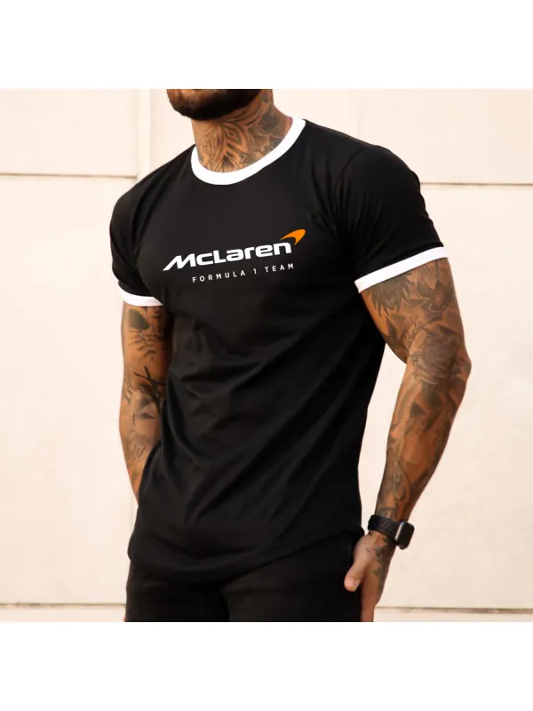 Racing Print Color Block T-shirt - Aptkoi.com 
