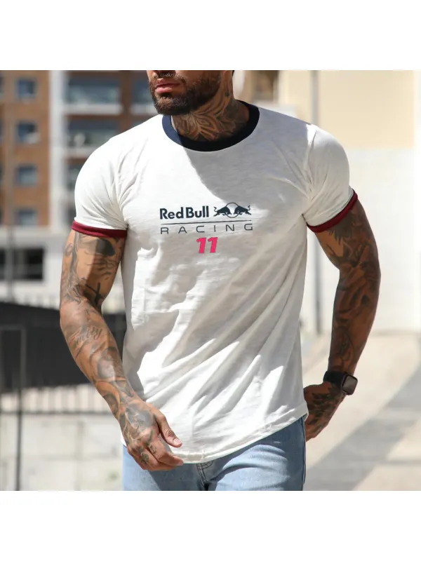 Racing Print Colorblock Tight T-shirt - Shopyiyistories.com 