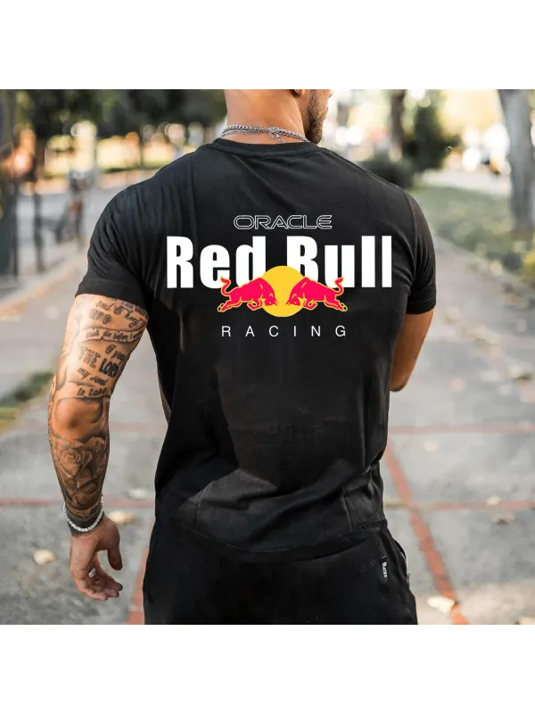 Casual Racing Print Tight T-shirt - Aptkoi.com 