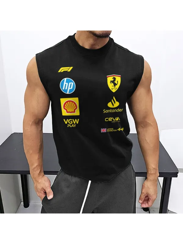 Mens Racing Club Team Casual Sleeveless Tank - Aptkoi.com 