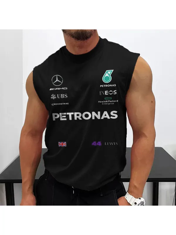 Men's Racing Club Printed Casual Gym Sleeveless Tank - Aptkoi.com 