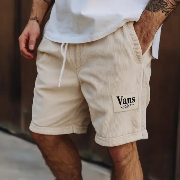 Men's Vintage Corduroy Elastic Drawstring Surf Shorts - Ootdcowboys.com 