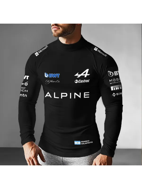 Men's Racing Club Printed Casual Fit Long Sleeve Nomex Tee - Aptkoi.com 