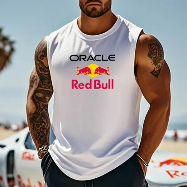 Unisex Racing Print Crew Neck Sleeveless Tank Top - Wayrates.com 