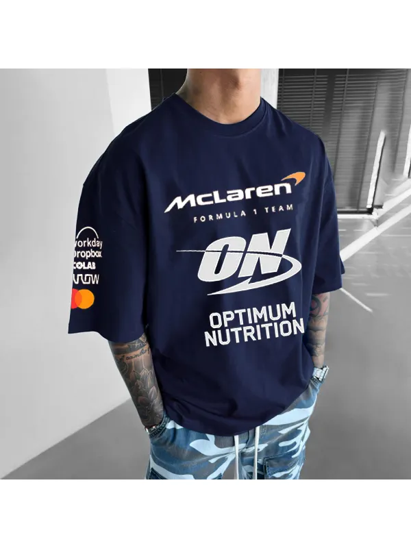 Men's Street Crew Neck Casual Loose Printed T-shirt - Aptkoi.com 