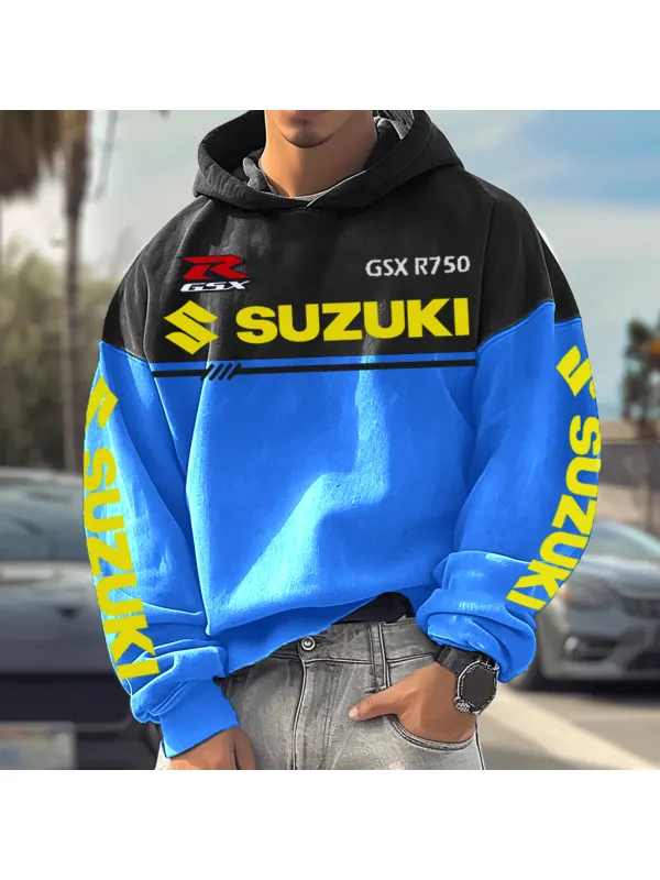 Unisex Retro Patchwork Motorcycle Hoodie - Shopyiyistories.com 