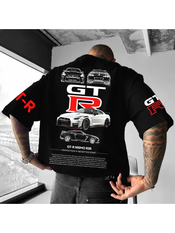 Unisex Racing Logo Print Oversized T-shirt - Aptkoi.com 