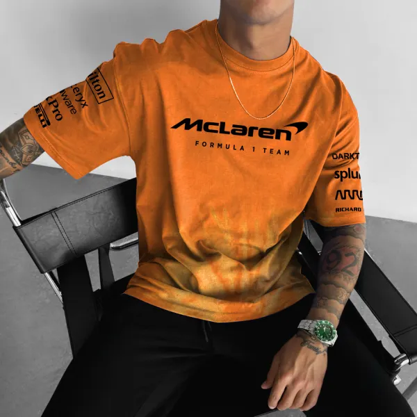 Fashion Racing Oversized Short Sleeve T-shirt - Yesunshine.com 