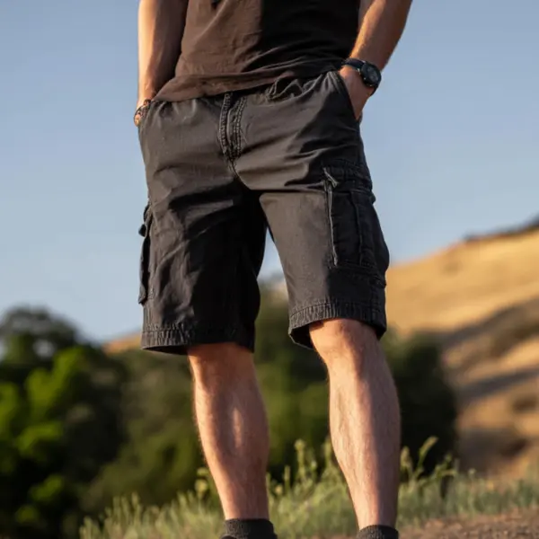 Casual Black Cargo Shorts For Outdoor Adventures - Zivinfo.com 