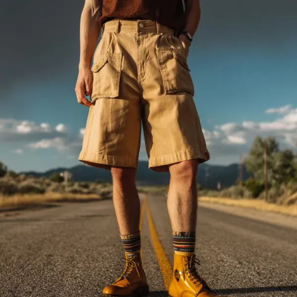 Casual Khaki Cargo Shorts - Zivinfo.com 