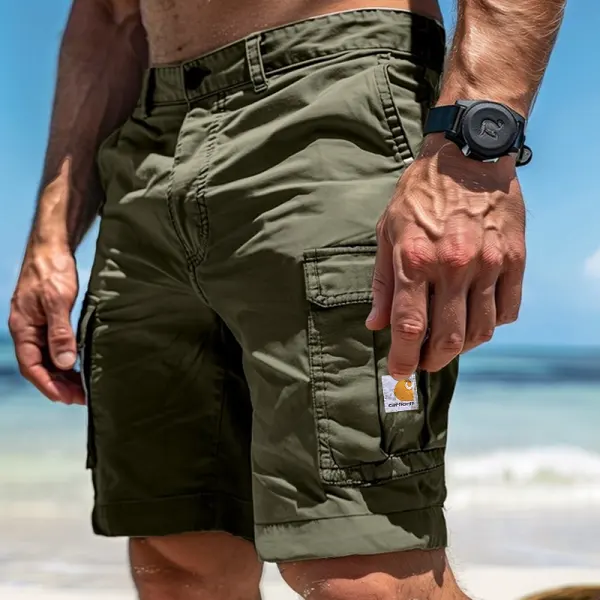 Men's Cargo Shorts With Adjustable Waistband And Multi-Pockets For Outdoor Adventures - Wayrates.com 