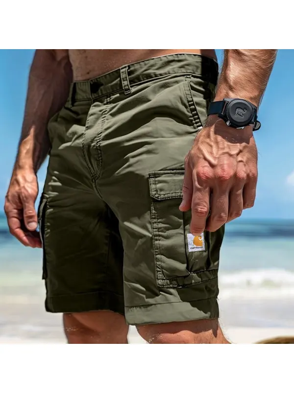Men's Cargo Shorts With Adjustable Waistband And Multi-Pockets For Outdoor Adventures - Frontiercool.com 