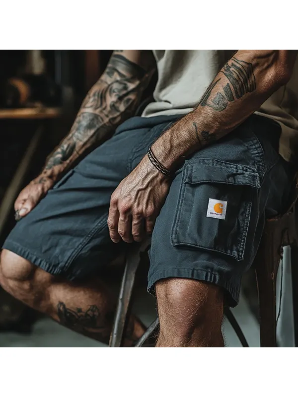 Men's Versatile Shorts Retro Lacquered Carpenter 5-point Shorts Daily Casual Denim Shorts - Ootdmw.com 