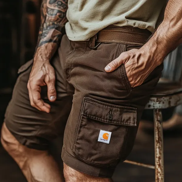 Men's Versatile Shorts Retro Lacquered Carpenter 5-point Shorts Daily Casual Shorts - Spiretime.com 