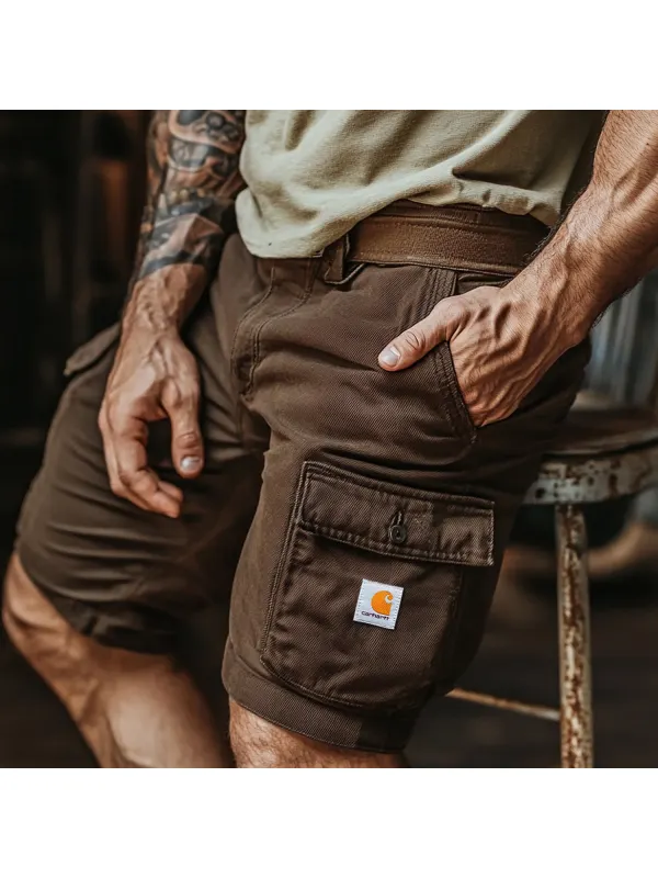 Men's Versatile Shorts Retro Lacquered Carpenter 5-point Shorts Daily Casual Shorts - Ootdmw.com 