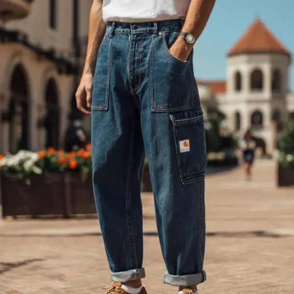 Casual Denim Cargo Pants - Ootdyouth.com 
