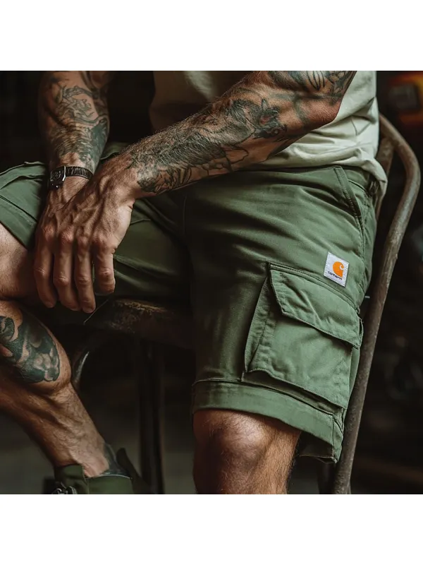 Men's Versatile Shorts Retro Lacquered Carpenter 5-point Shorts Daily Casual Shorts - Ootdmw.com 