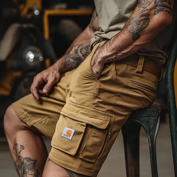 Men's Versatile Shorts Retro Lacquered Carpenter 5-point Shorts Daily Casual Denim Shorts - Spiretime.com 
